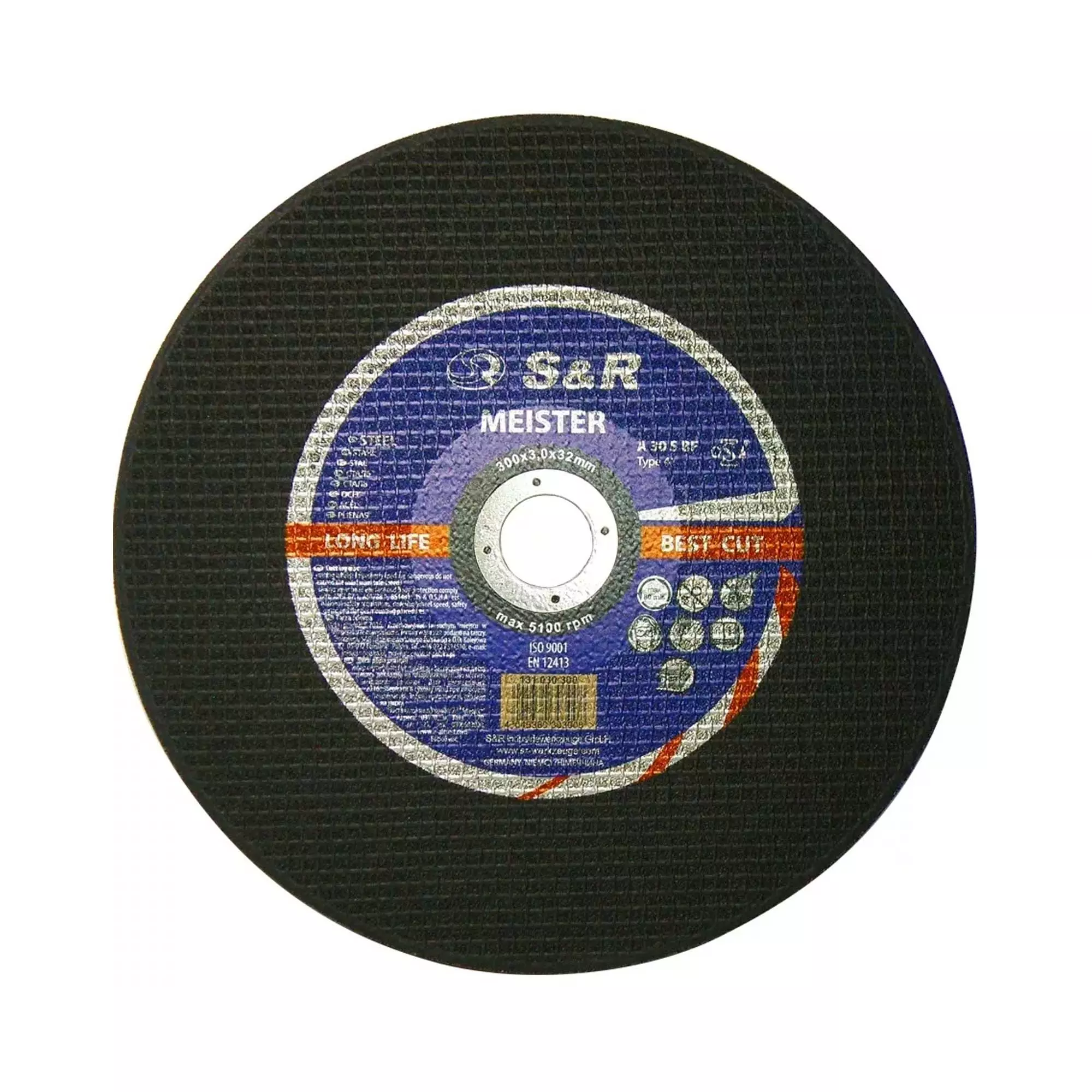 Круг отрезной S&R Meister A30S BF по металлу (131030300) Круг отрезной S&R Meister A30S BF по металлу (131030300)