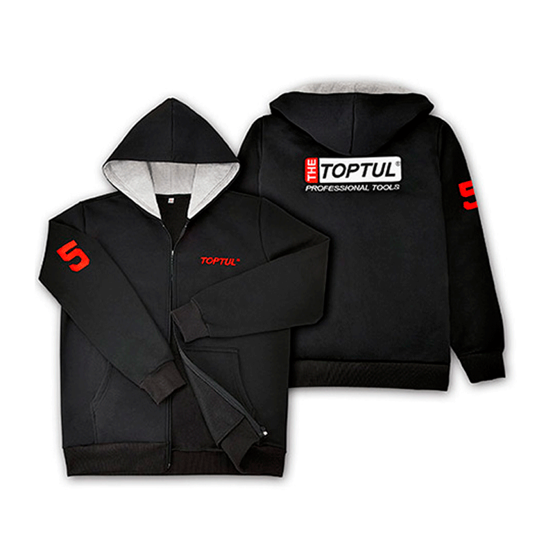 Куртка с капюшоном TOPTUL черная р.2L (AXG00029005)