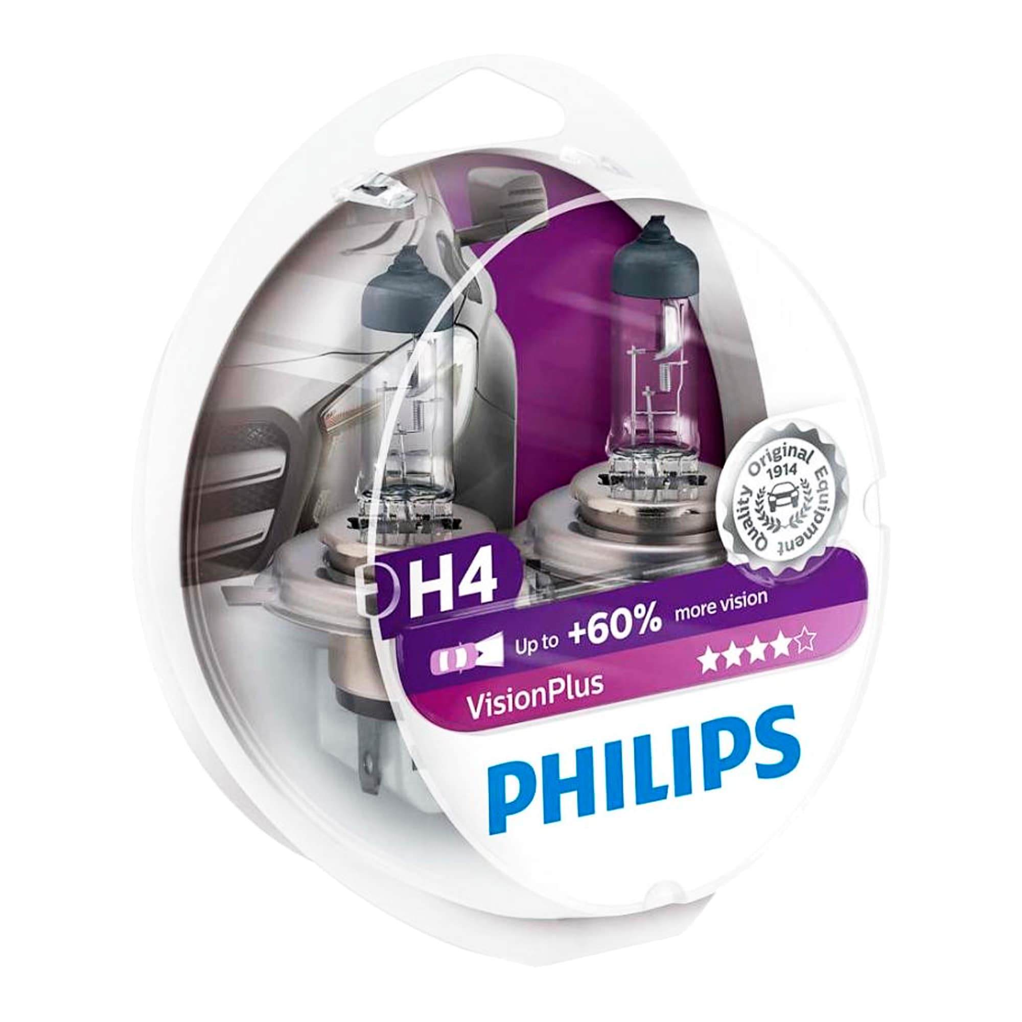 Лампа Philips VisionPlus H4 12V 55/60W 12342VPS2