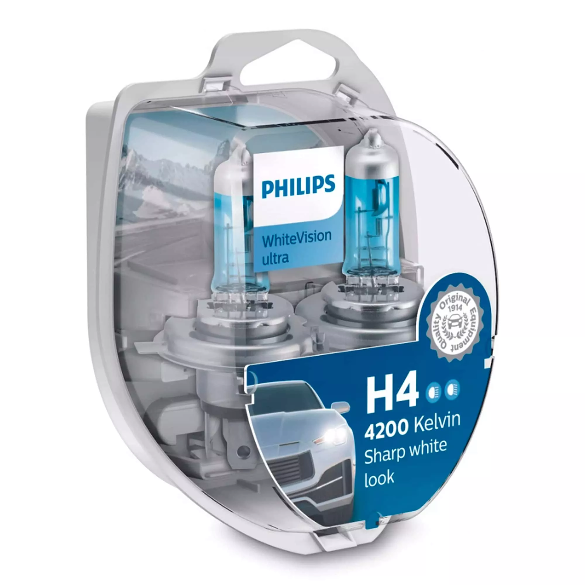 Лампа Philips WhiteVision H4 12V 55/60W 12342WHVSM