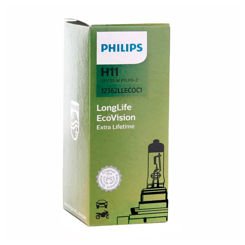 Лампа Philips LongLife EcoVision H11 12V 55W 12362LLECOC1
