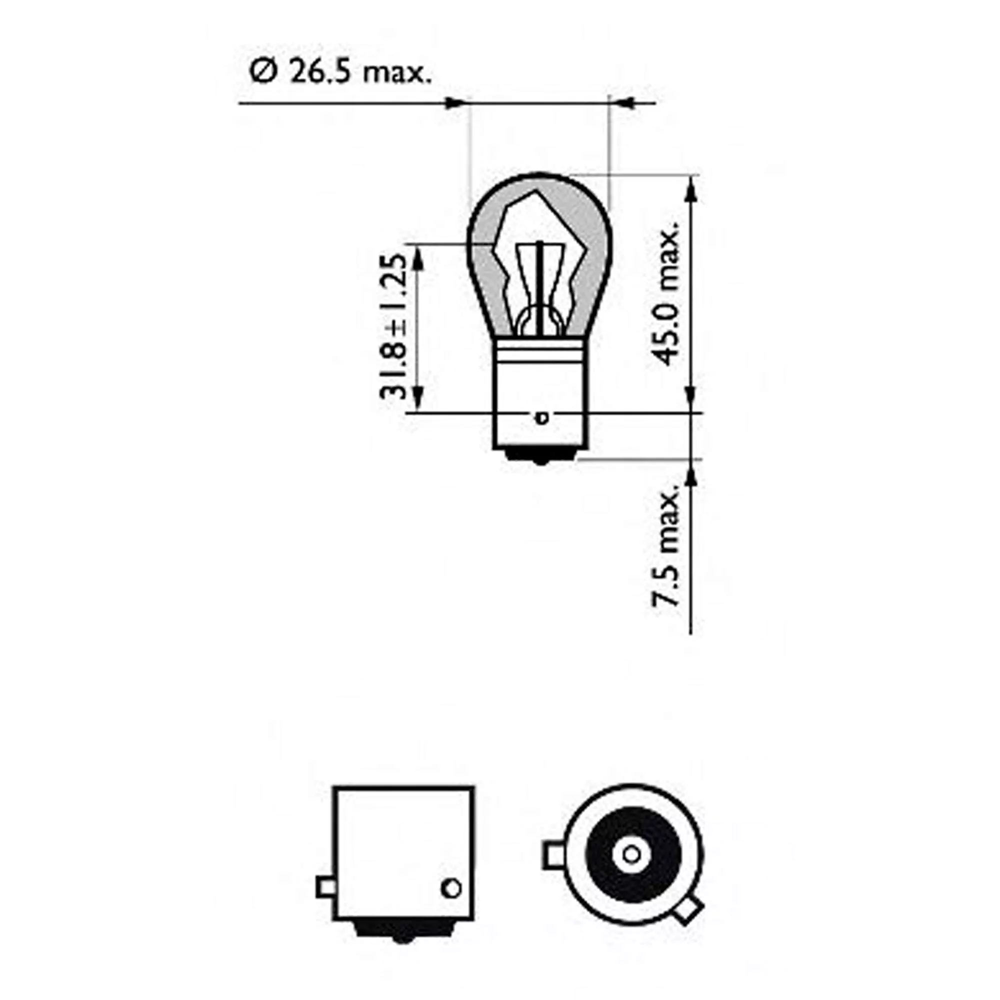 Лампа Philips LongLife EcoVision PY21W 12V 21W 12496LLECOCP