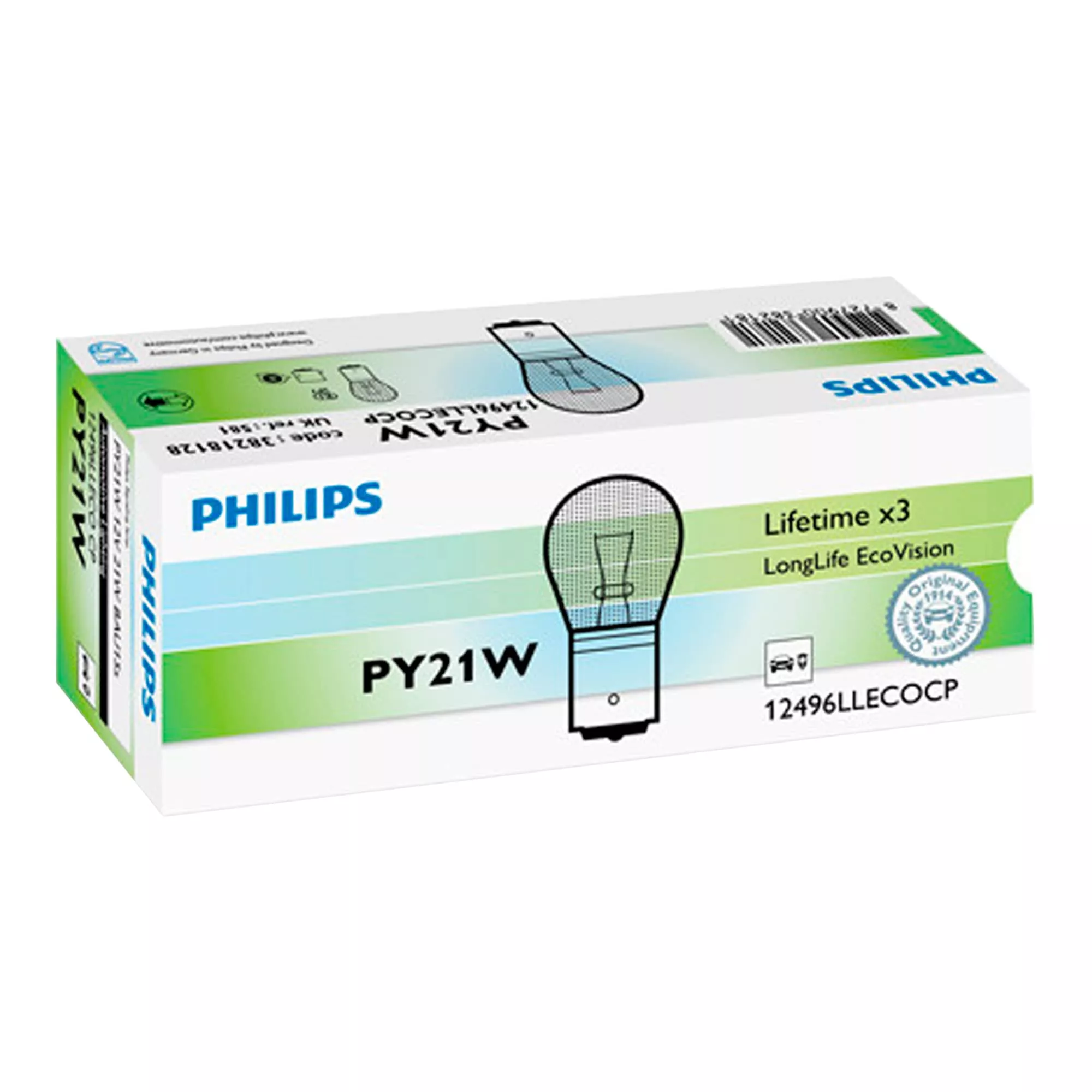 Лампа Philips LongLife EcoVision PY21W 12V 21W 12496LLECOCP