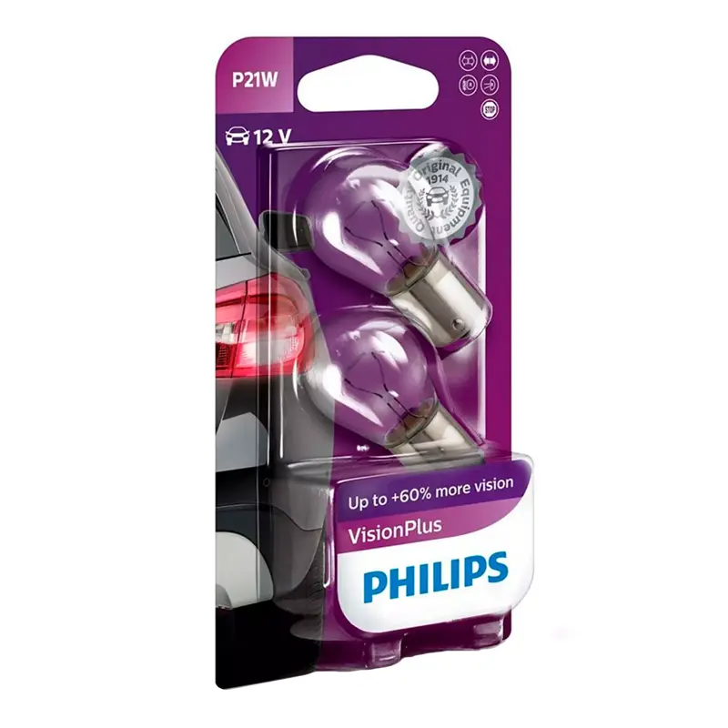 Лампа Philips VisionPlus P21W 12V 21W 12498VPB2