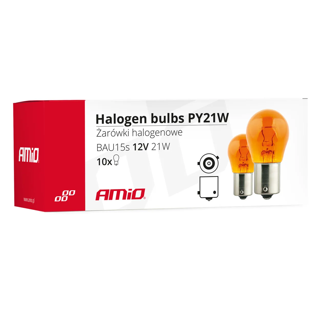 Лампа AMIO AMBER PY21W BAU15S 12V 10 шт (011584)