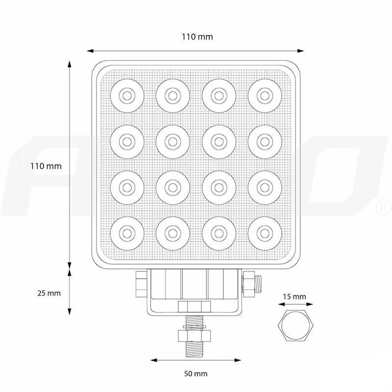 Лампа AMIO AWL10 16LED 12-24V (02424) (024249)