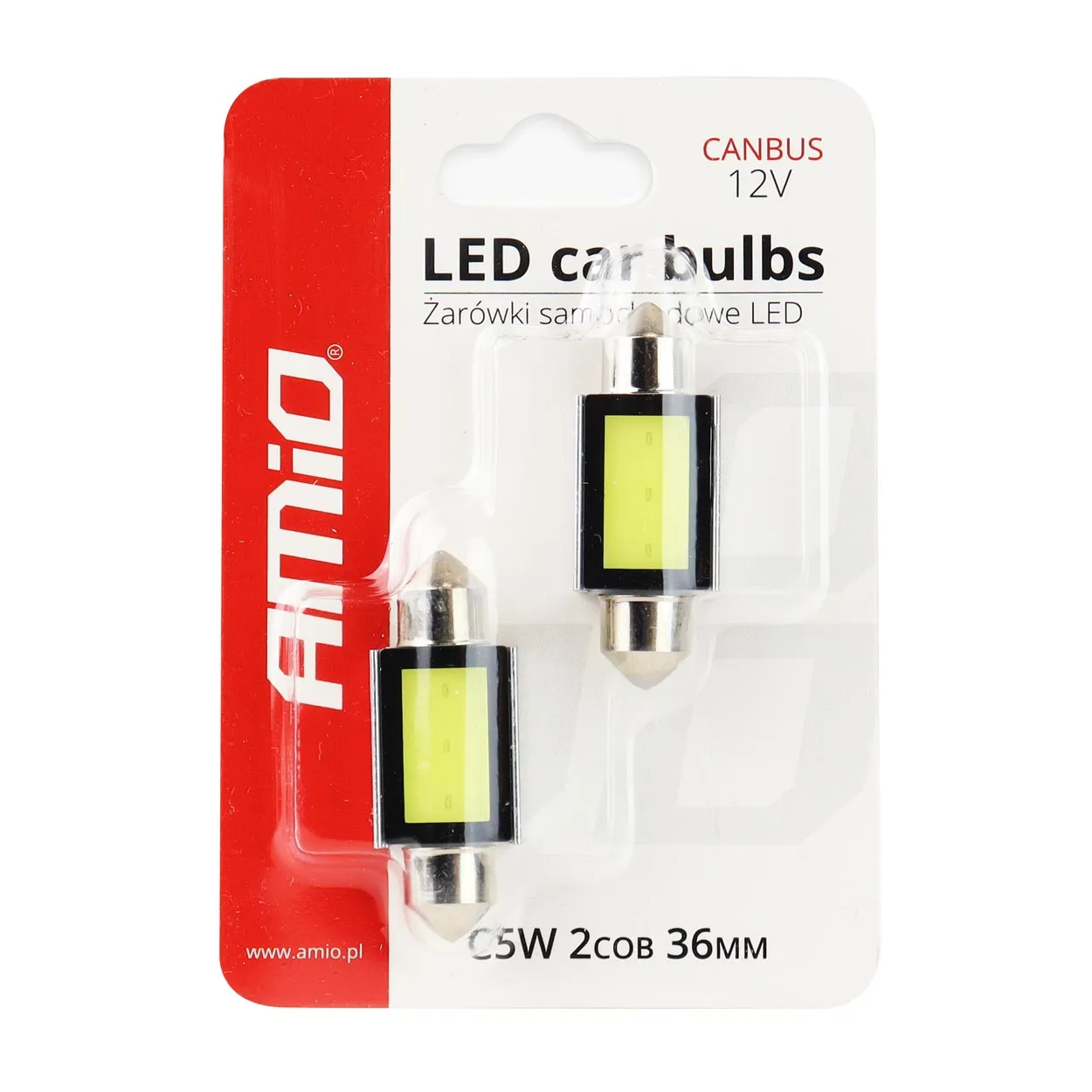 Лампа AMIO CANBUS LED COB3 Festoon C5W C10W C3W 12V (01639) (016398)
