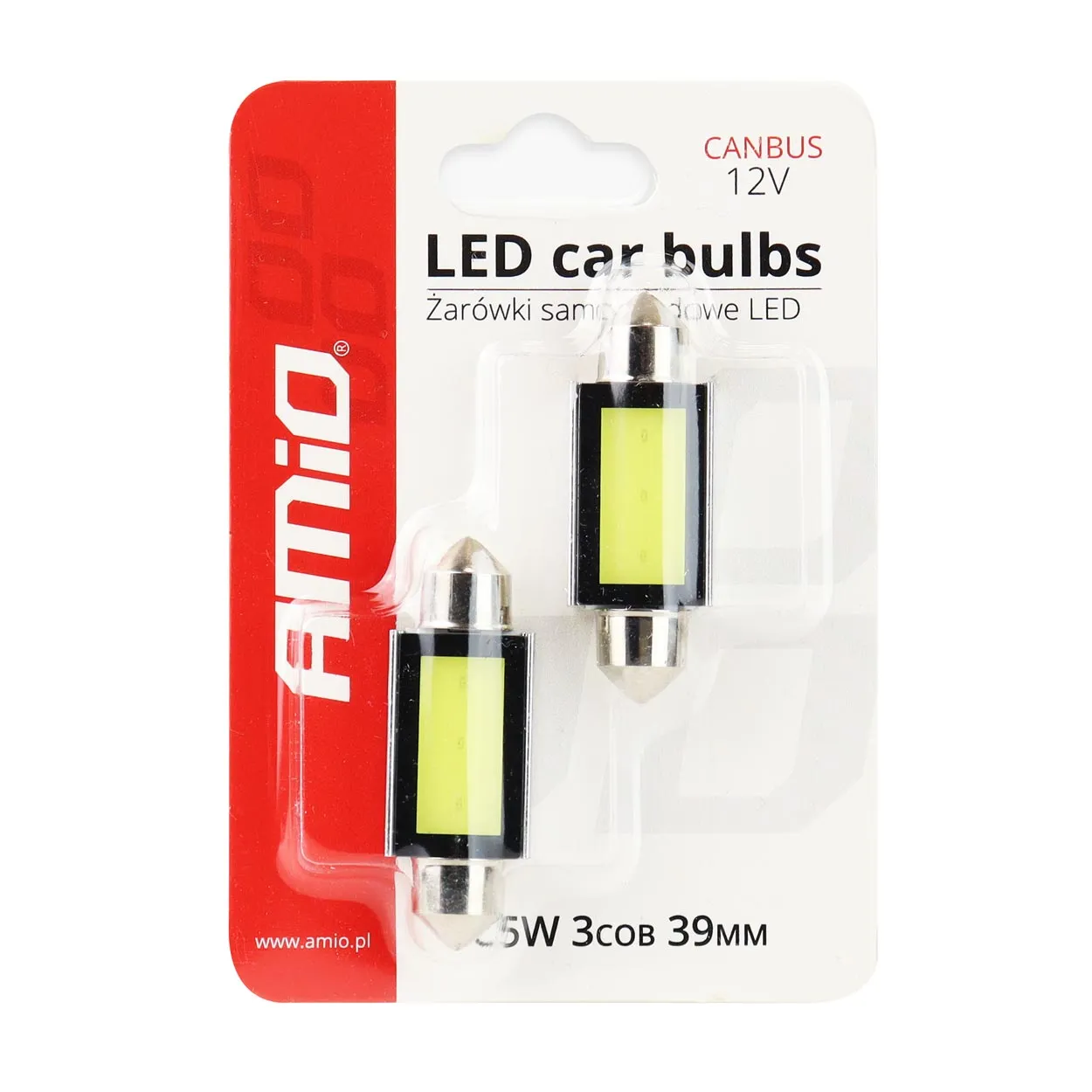 Лампа AMIO CANBUS LED COB3 Festoon C5W C10W C3W 12V (01640) (016404)
