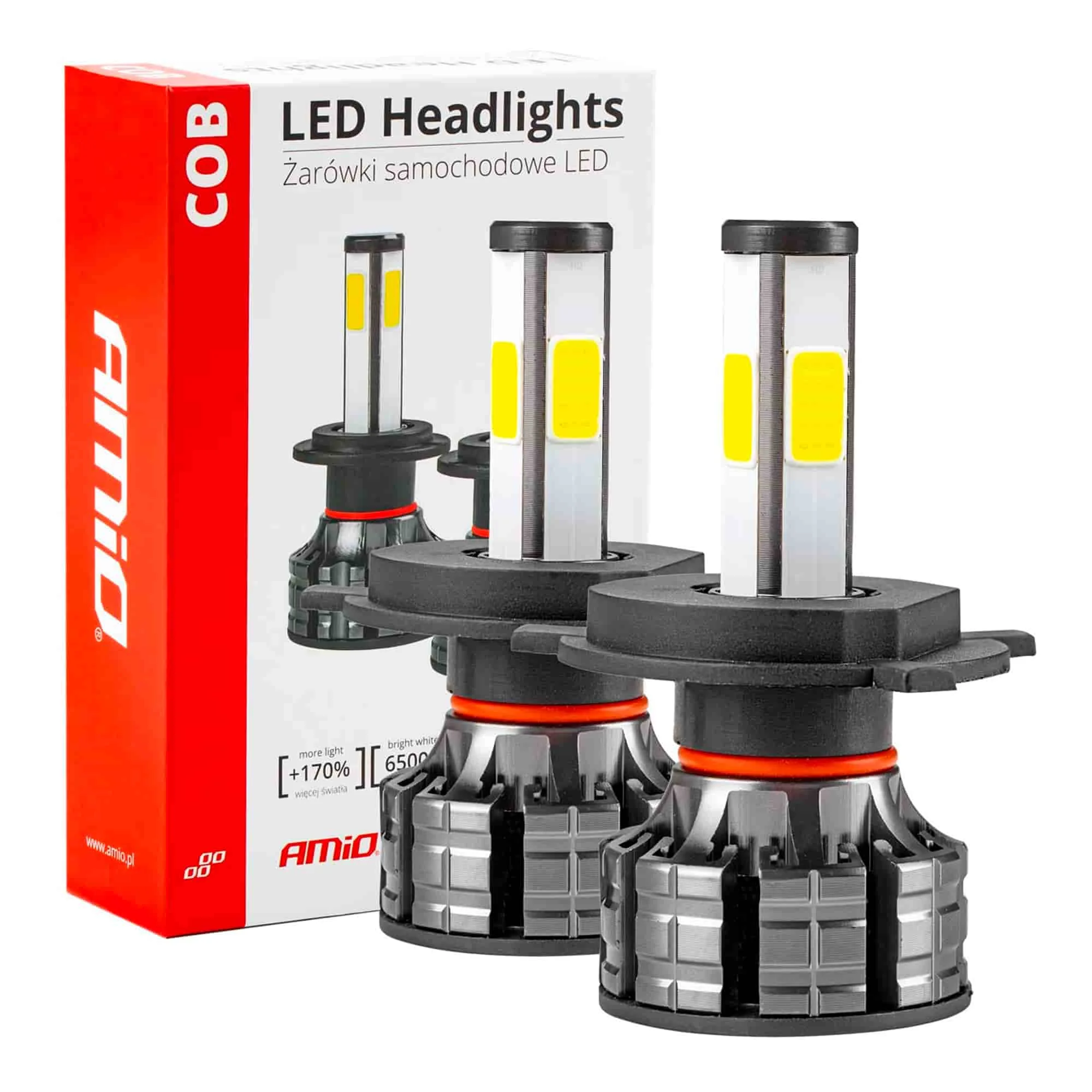 Лампа AMIO LED Headlight COB 4Side Series H4 (02843) (028438)