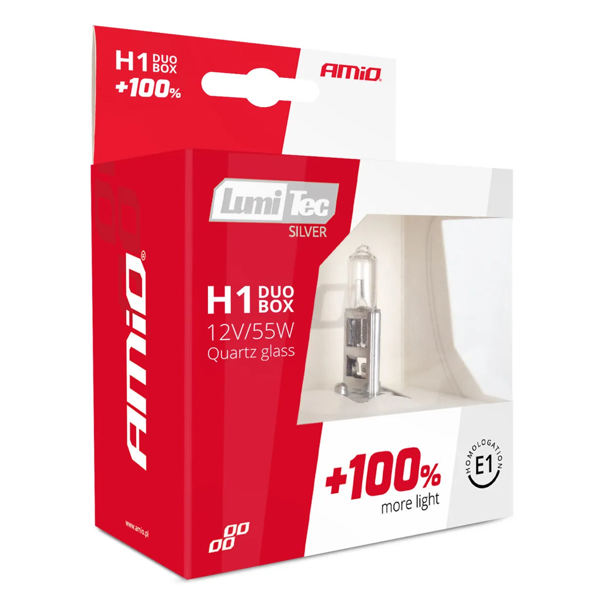 Лампа AMIO LumiTec SILVER H1 12V 55W 2 шт (01401) (014011)