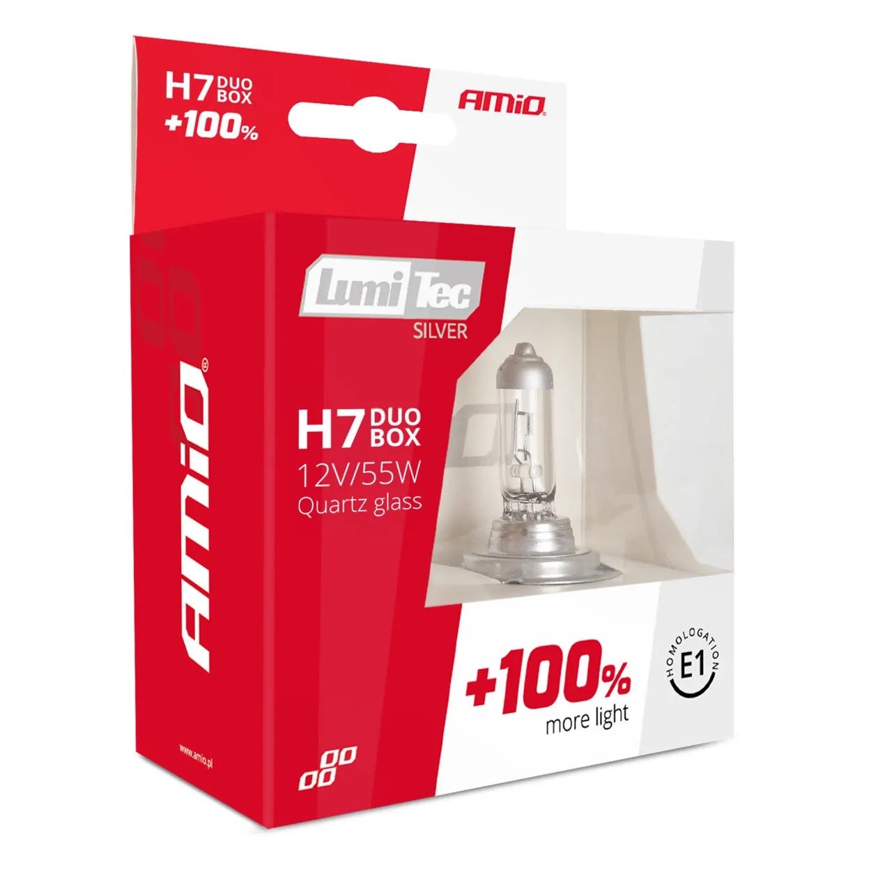 Лампа AMiO LumiTec SILVER H7 12V 55W 2шт. (01403/014035)