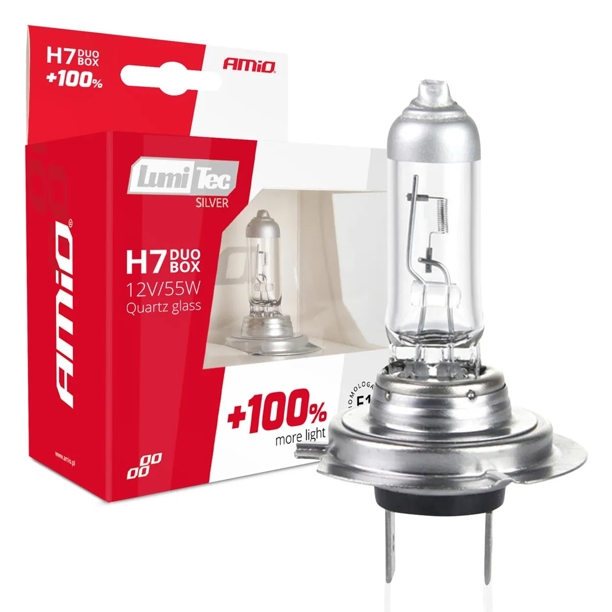 Лампа AMIO LumiTec SILVER H7 12V 55W 2 шт (01403) (014035)