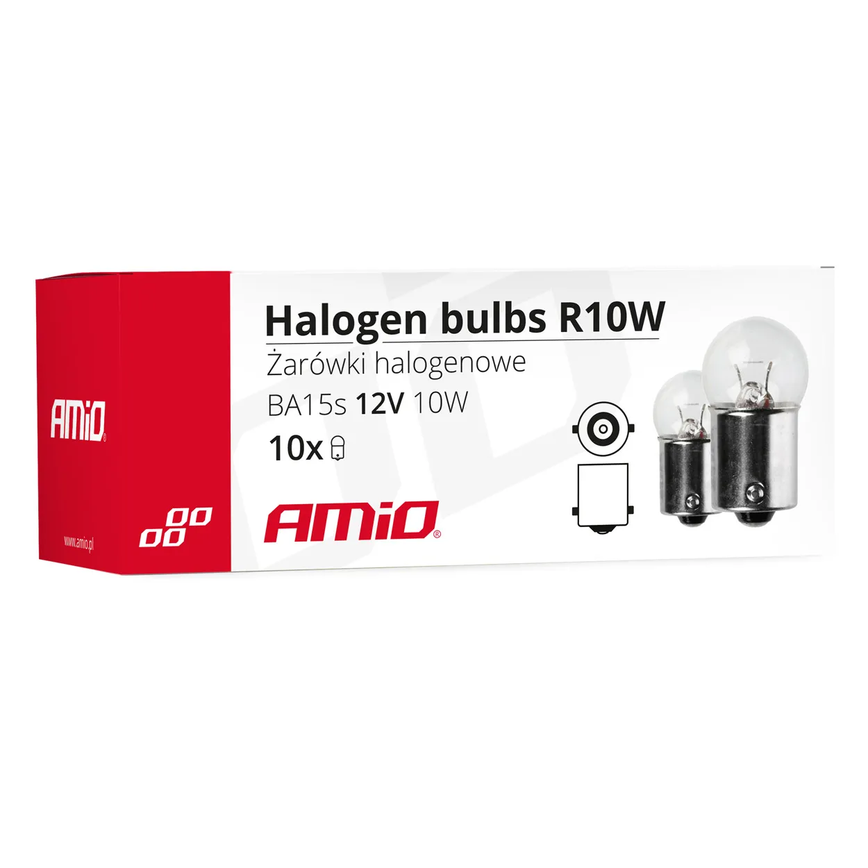 Лампа AMIO R10W BA15s 12V 10W 10 шт (014875)