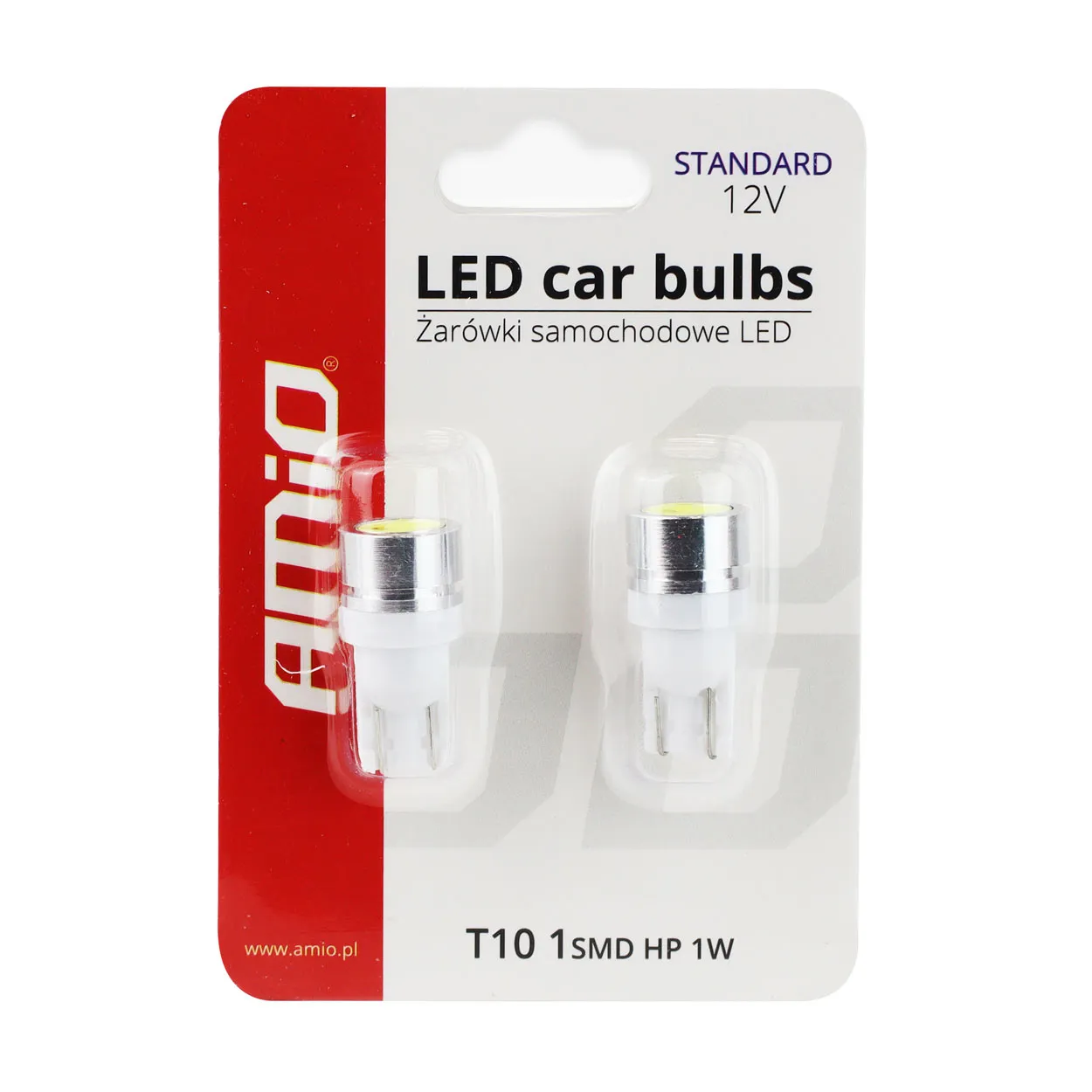 Лампа AMIO Standart LED T10 W5W 1 SMD HP 1W 12V (01623) (016237)