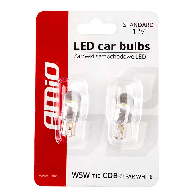 Лампа AMIO Standart LED T10 W5W COB HPC 12V (02645) (026458)