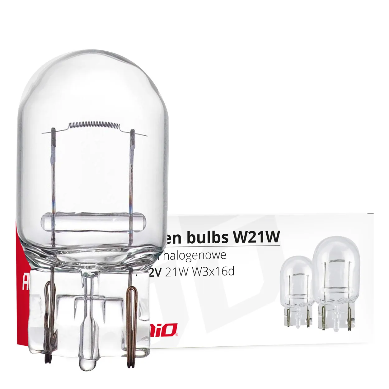 Лампа AMIO T20 W21W W3x16d 12V 10 шт (025512)