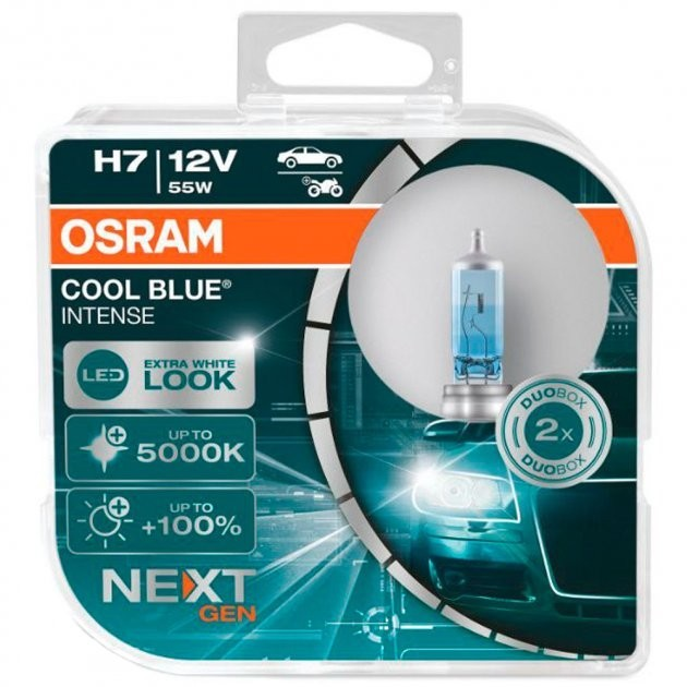 Лампа Osram Next Gen Cool Blue Intense H7 12V 55W 2шт 64210CBN-HCB