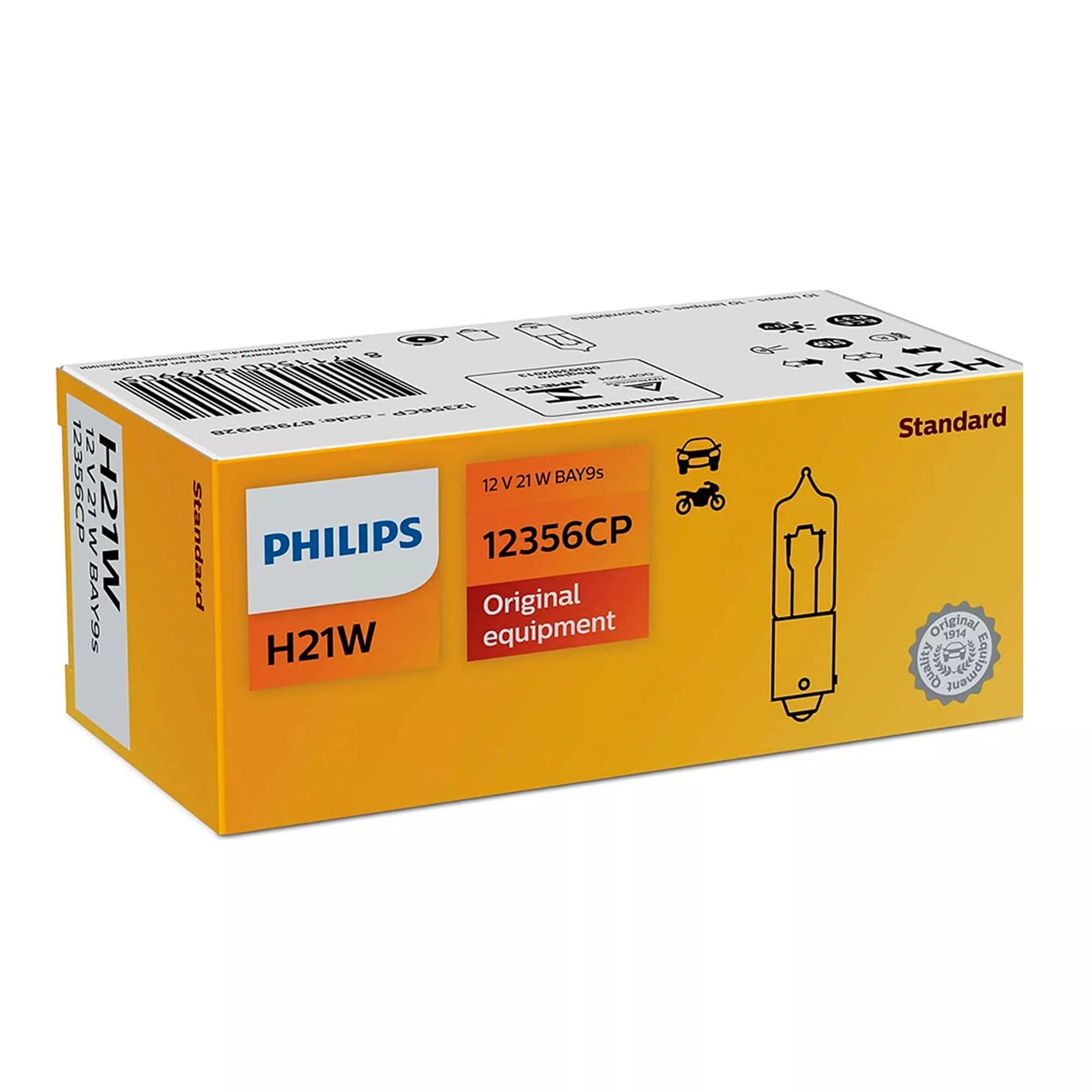 Лампа Philips Standard H21W 12V 21W 12356