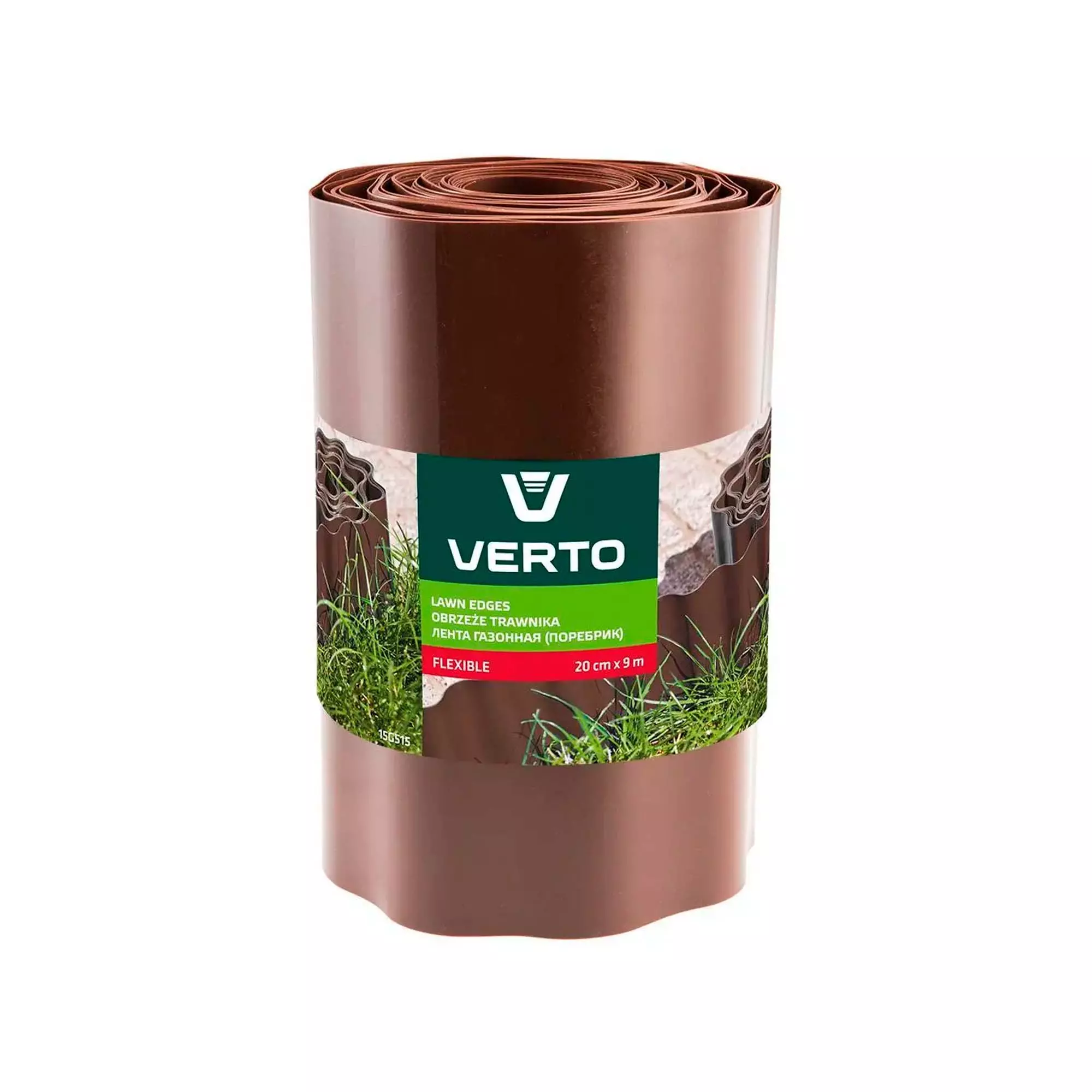 Лента бордюрная VERTO 20 см x 9 м коричневая (15G515)