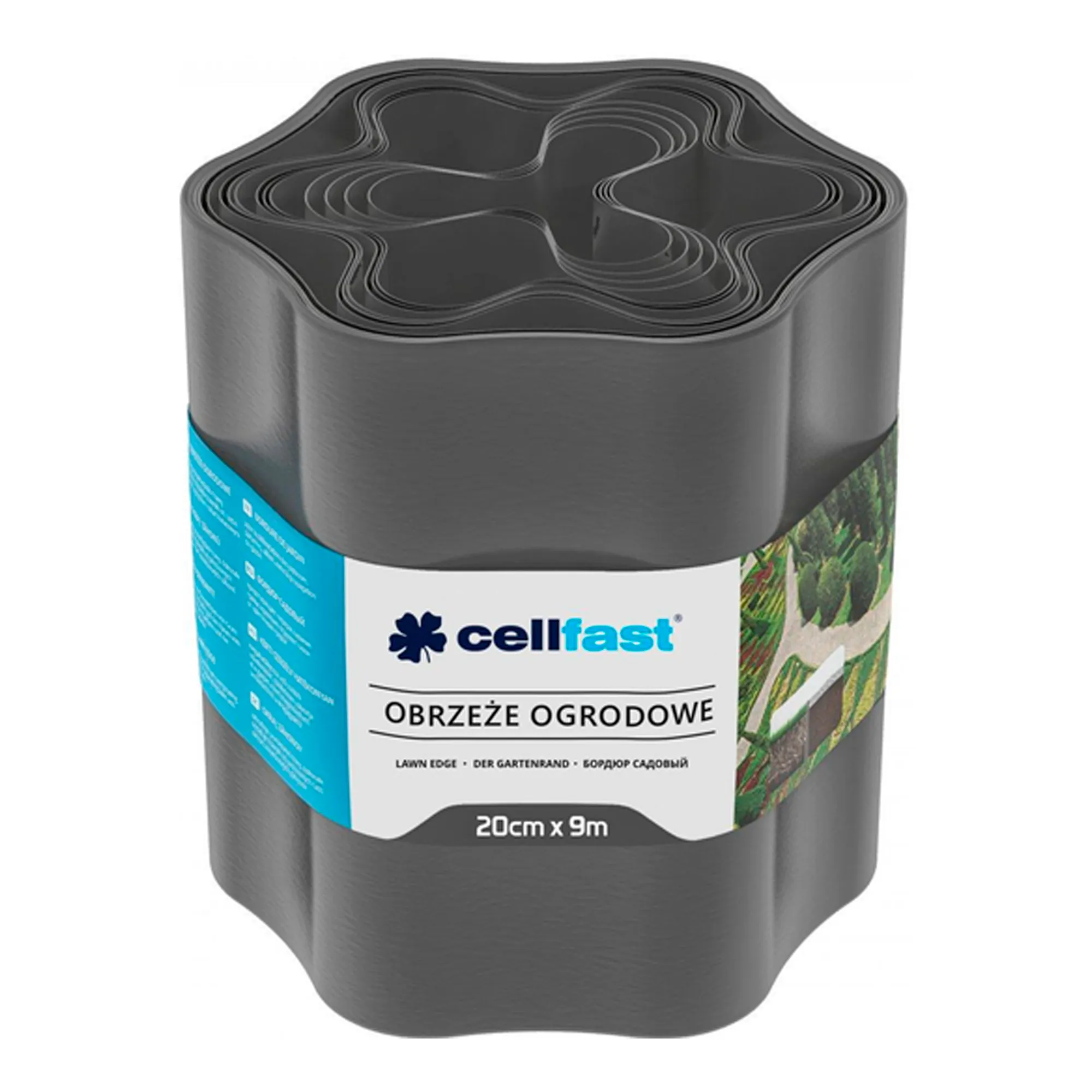 Лента газонная Cellfast бордюрная волнистая 20смх9м графит (30-053)