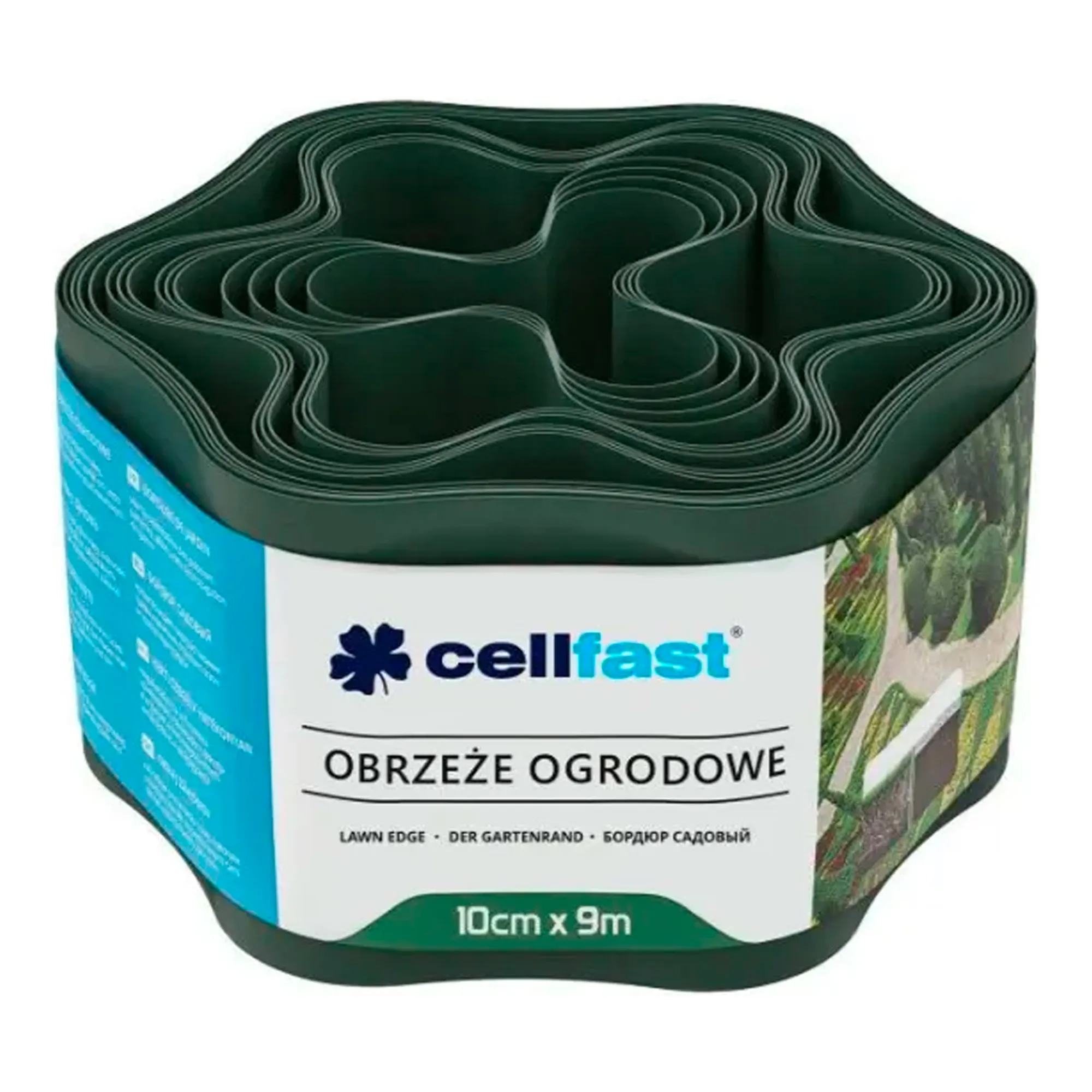 Лента газонная Cellfast волнистая 10см x 9м темно-зеленая (30-021H)