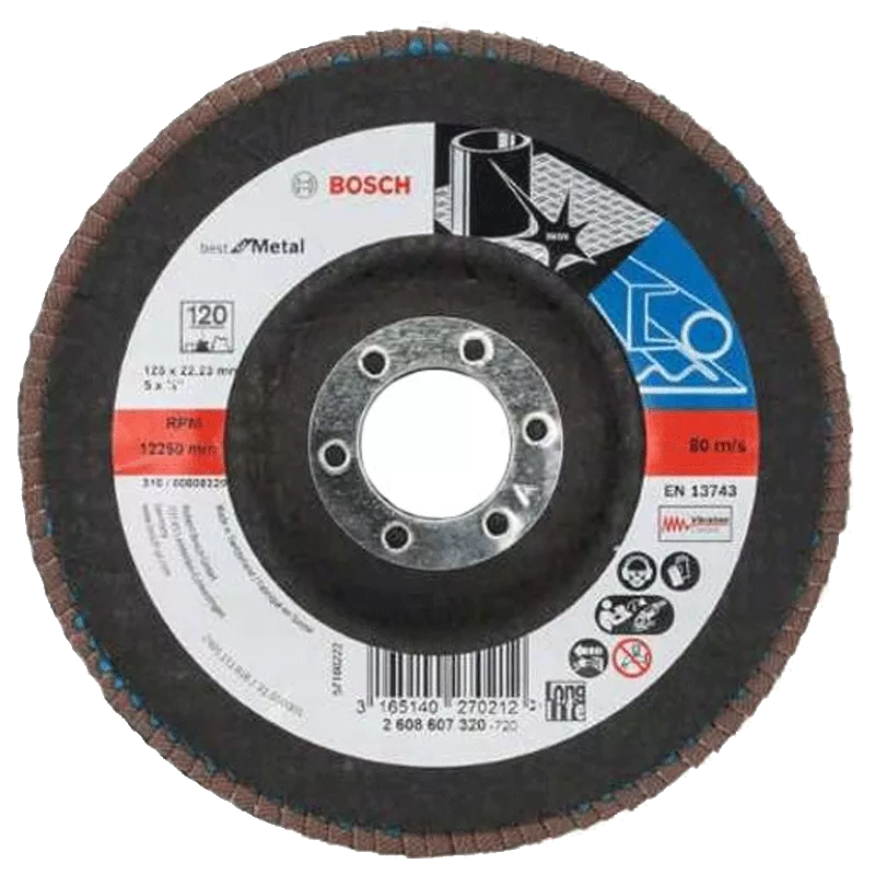 Лепестковый шлифкруг Bosch Best for Metal, X571, 125×22,23 мм, К120 (2608607320) Лепестковый шлифкруг Bosch Best for Metal, X571, 125×22,23 мм, К120 (2608607320)
