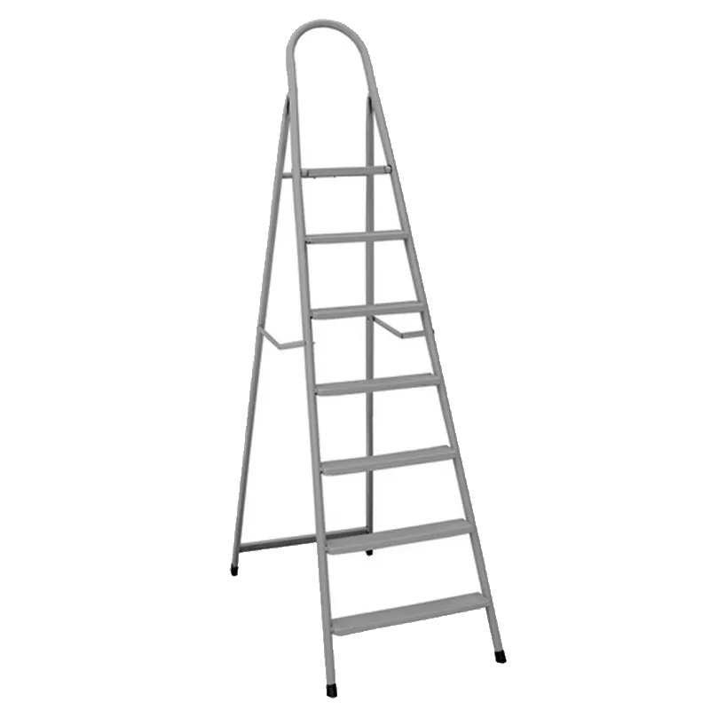 Лестница-стремянка металлическая "ИТАЛИЯ" 7 ступеней с растяжками, h=1540 мм ГОСПОДАР (79-1047)