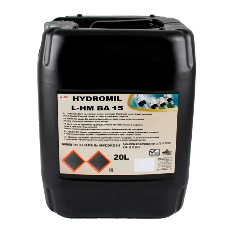 Масло гидравлическое LOTOS HYDROMIL L-HM BA15 20л (WH-2L05E90-000) Масло гидравлическое LOTOS HYDROMIL L-HM BA15 20л (WH-2L05E90-000)
