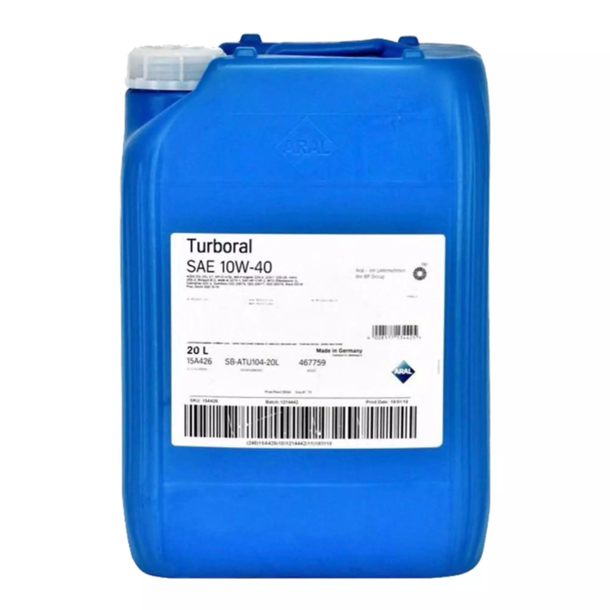Масло моторное ARAL Turboral 10W-40 20л (151E9A) Масло моторное ARAL Turboral 10W-40 20л (151E9A)