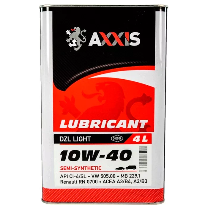 Моторное масло AXXIS 10W-40 DZL Light 4л Моторное масло AXXIS 10W-40 DZL Light 4л