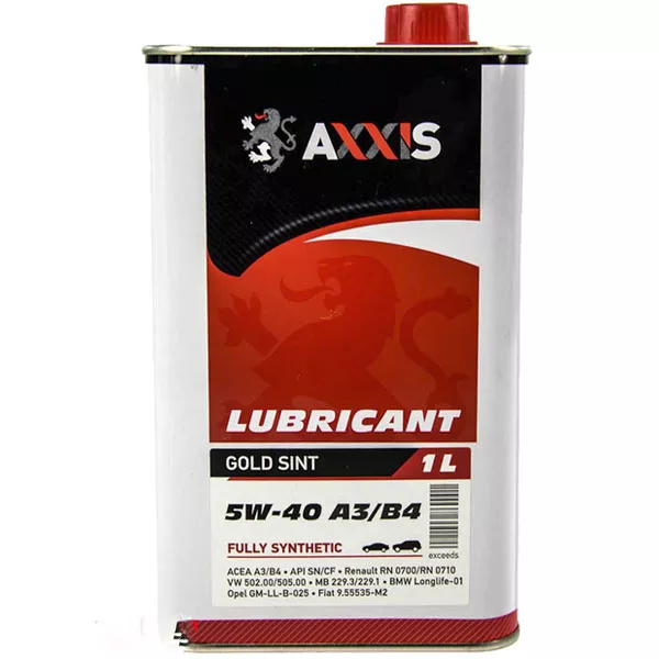 Моторное масло AXXIS 5W-40 A3/B4 Gold Sint 1л Моторное масло AXXIS 5W-40 A3/B4 Gold Sint 1л