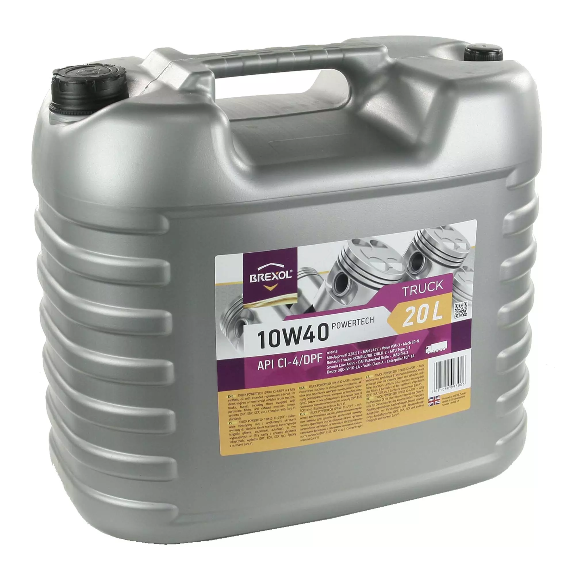 Моторное масло BREXOL TRUCK POWERTECH 10W40 CI-4/DPF E6 20л Моторное масло BREXOL TRUCK POWERTECH 10W40 CI-4/DPF E6 20л
