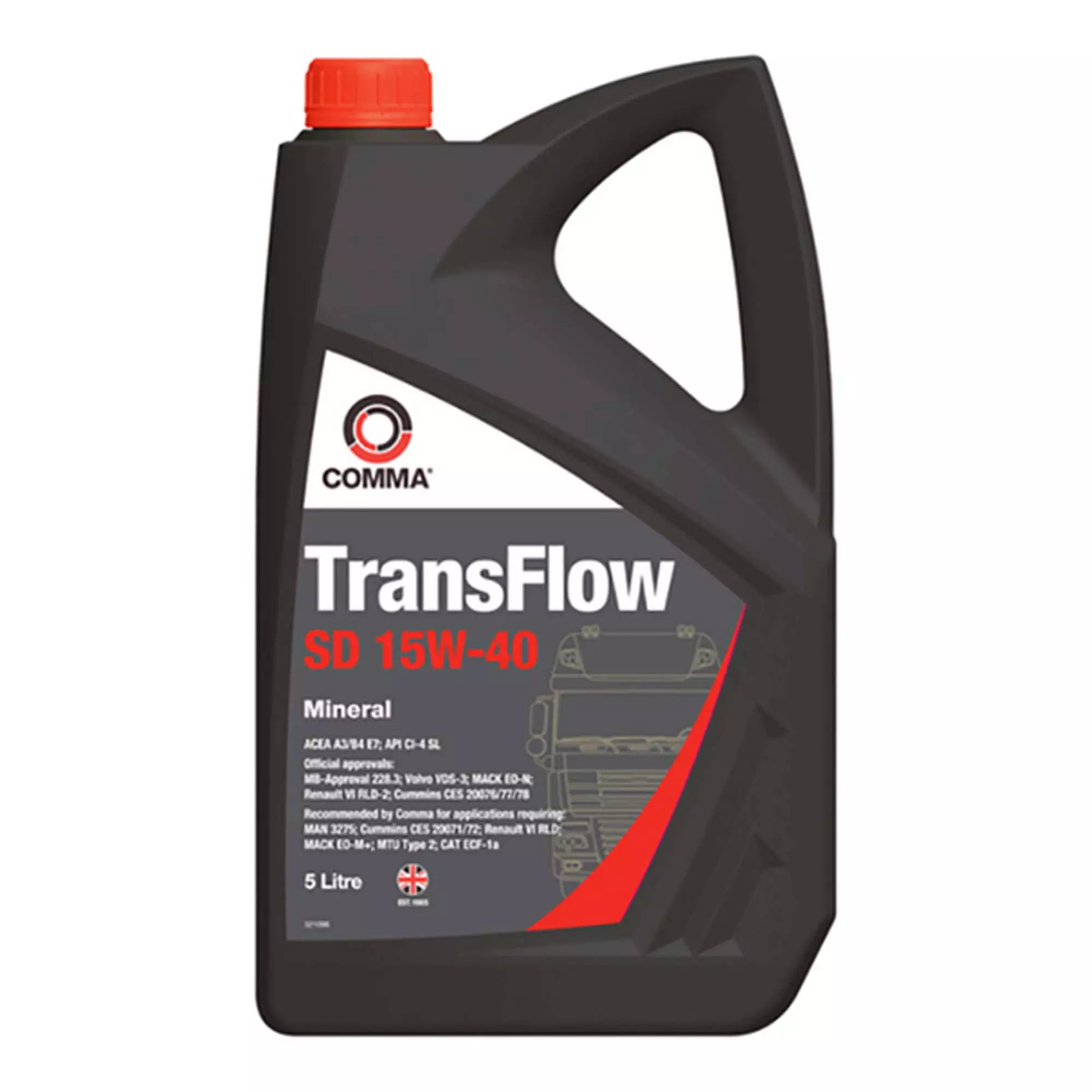 Масло моторное COMMA TRANSFLOW SD 15W-40 5л (C557E9)
