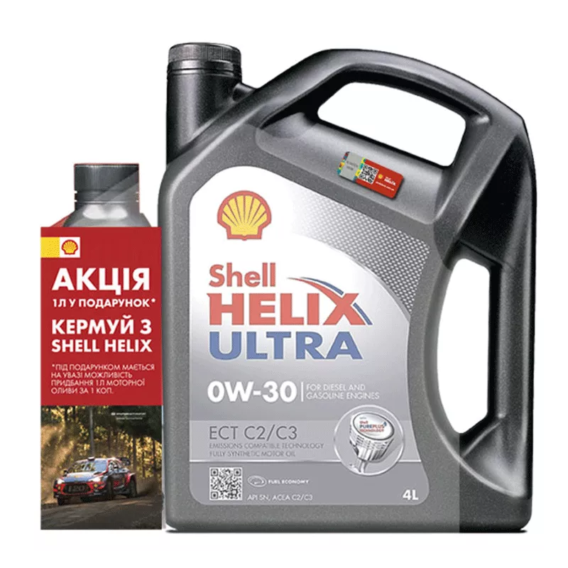 Масло моторное Shell Helix Ultra ECT C2/C3 0W-30 4л+1л АКЦИЯ
