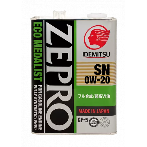 Моторное масло IDEMITSU ZEPRO ECOMEDALIST SAE 0W-20 4л (93583041) Моторное масло IDEMITSU ZEPRO ECOMEDALIST SAE 0W-20 4л (93583041)