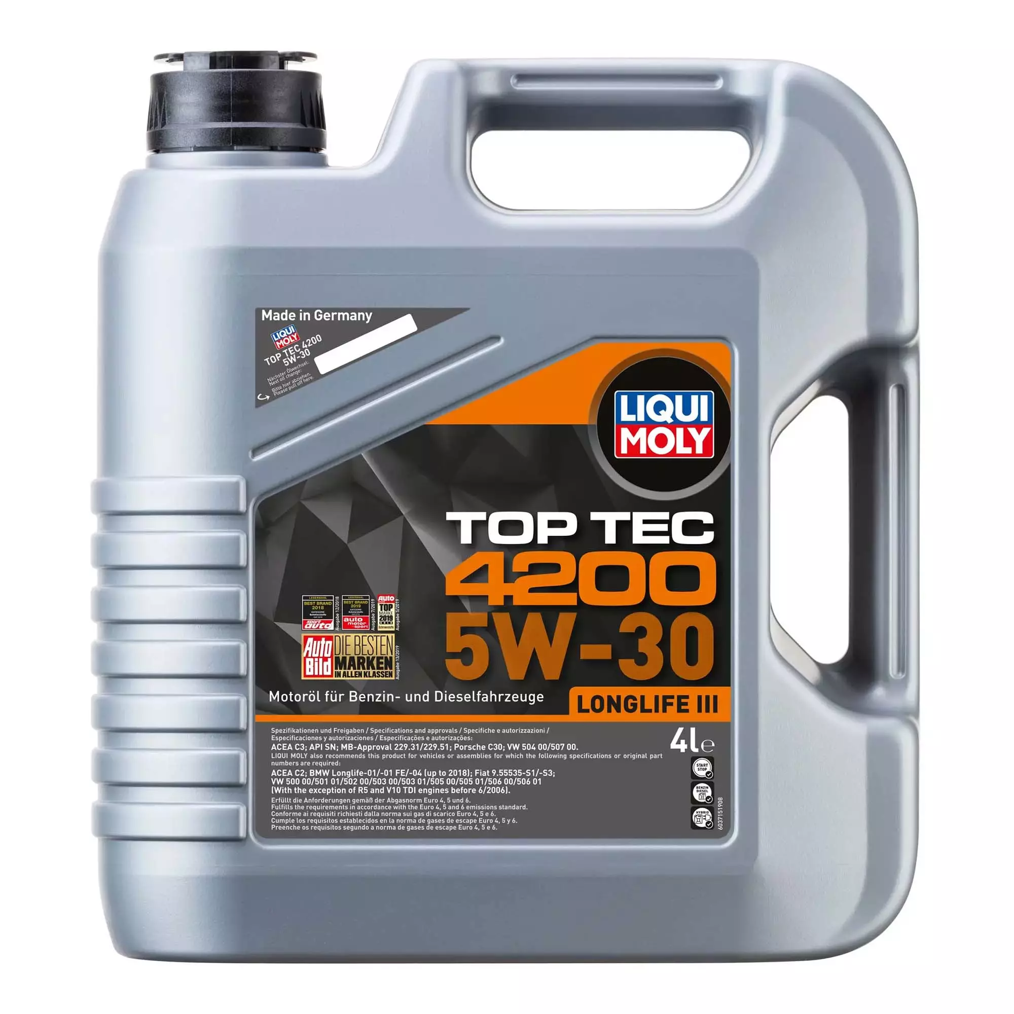 Масло моторное Liqui Moly Top Tec 4200 SAE 5W-30 4л (3715) Масло моторное Liqui Moly Top Tec 4200 SAE 5W-30 4л (3715)
