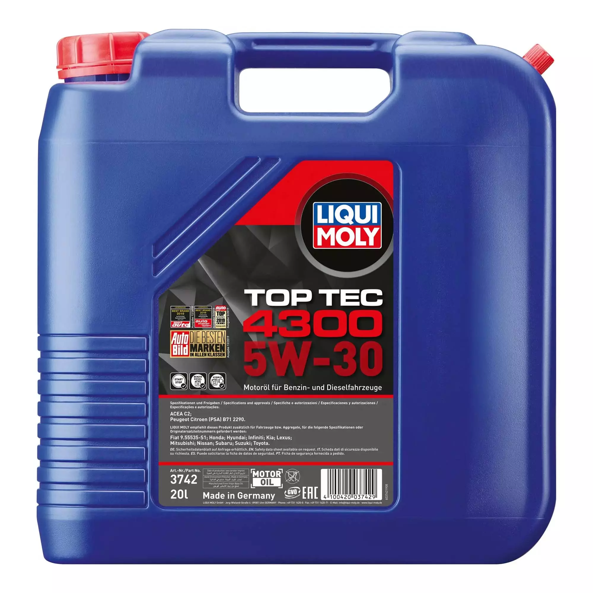 Моторное масло Liqui Moly TOP TEC 4300 5W-30 20л (3742)