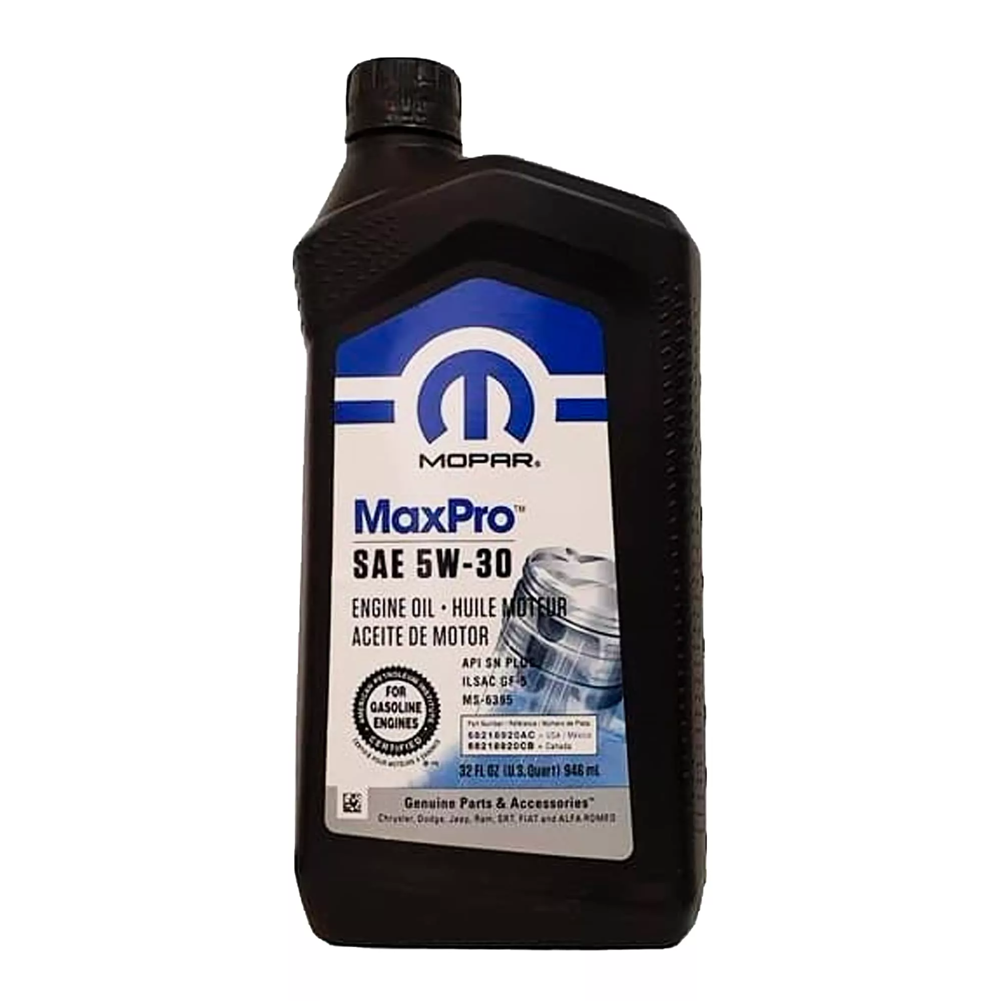Масло моторное Mopar MaxPro SAE 5W-30 Engine Oil 1qt 0,946л (68218920AC)
