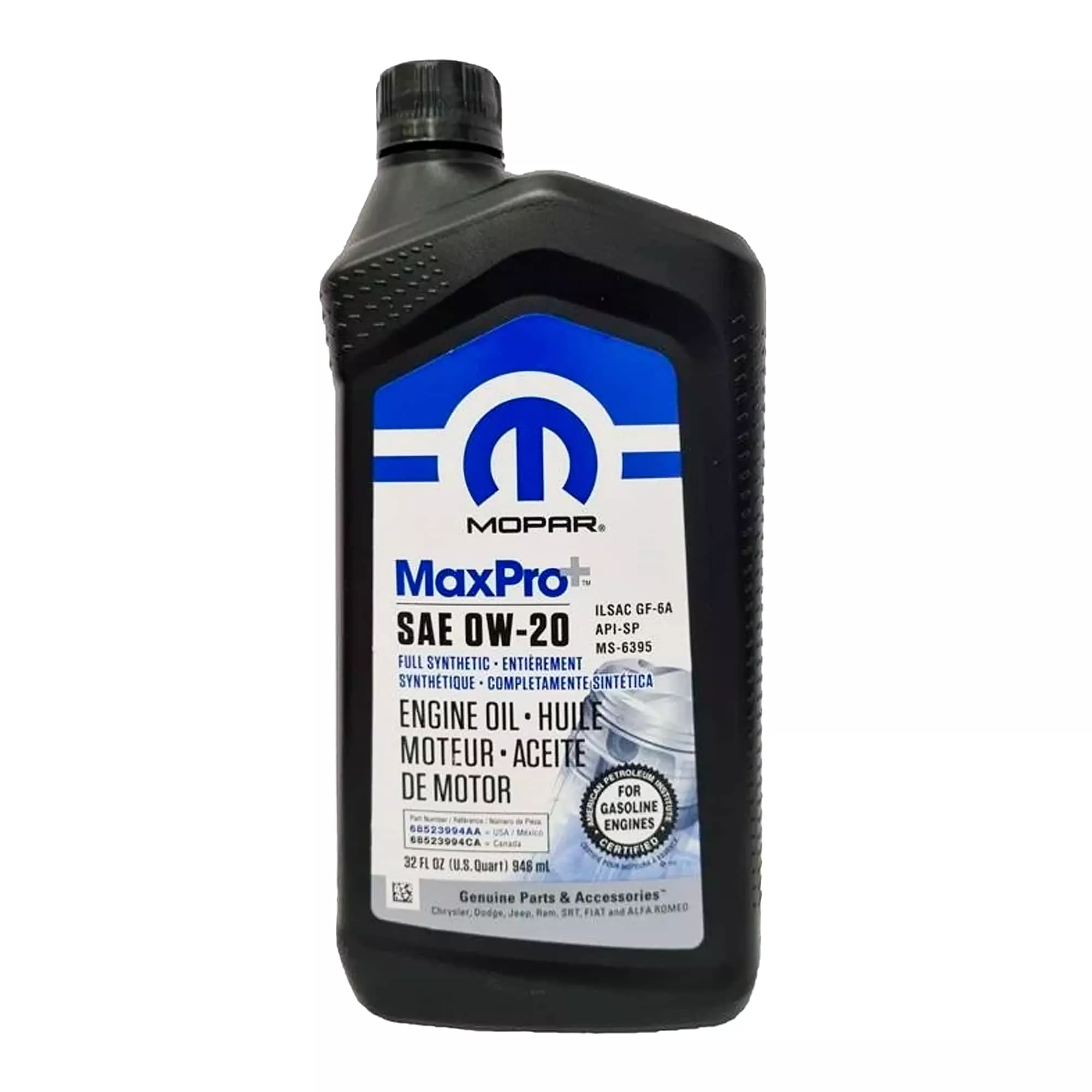 Моторное масло Mopar MaxPro+ 0W-20 0,946л (68523994AA)