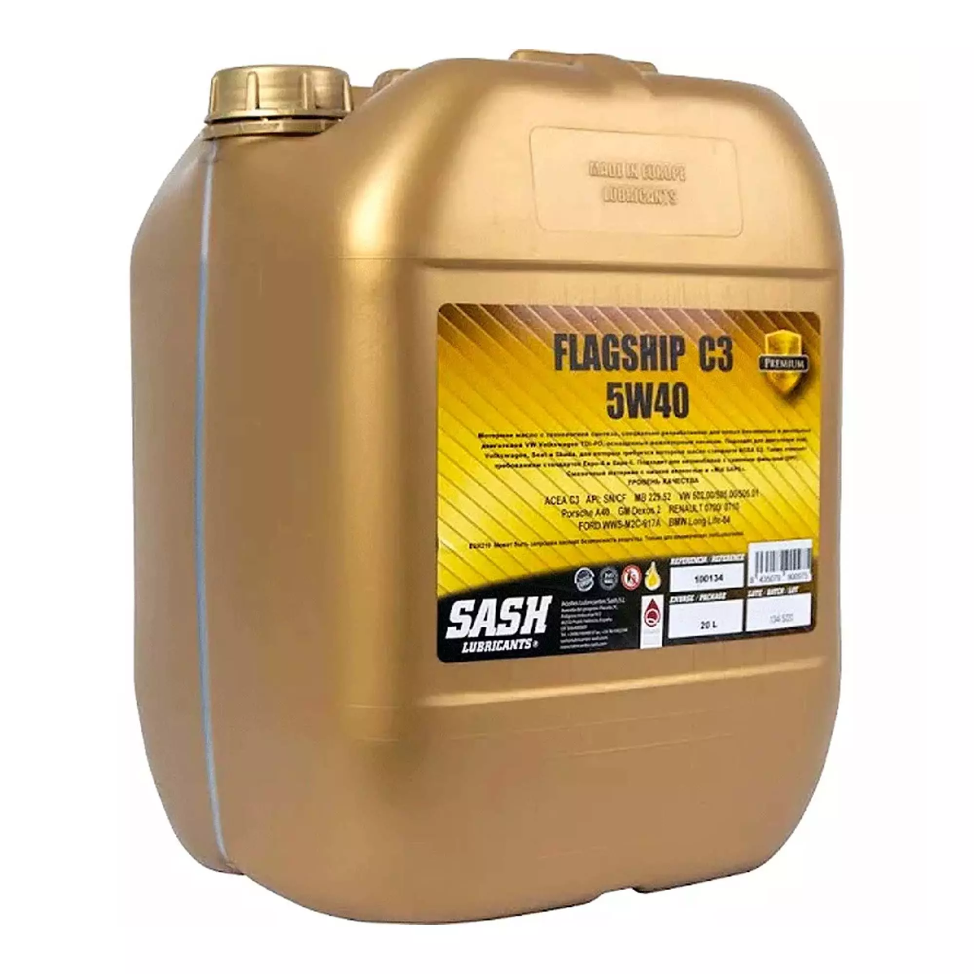 Моторное масло SASH FLAGSHIP C3 5W-40 20л (100134) Моторное масло SASH FLAGSHIP C3 5W-40 20л (100134)