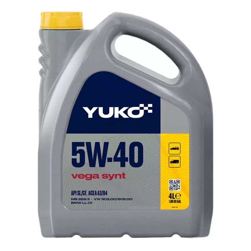 Моторна олива YUKO VEGA SYNT 5W-40 API SL/CF 4л Моторна олива YUKO VEGA SYNT 5W-40 API SL/CF 4л