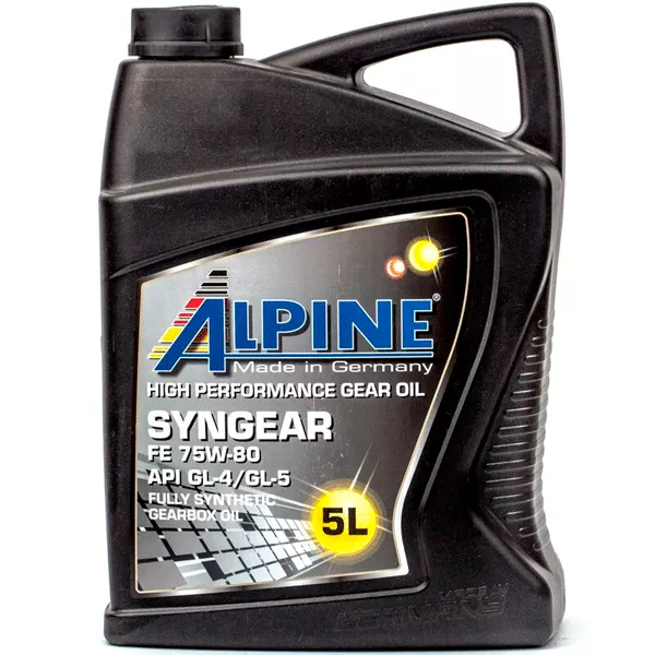 Масло трансмиссионное Alpine Syngear 75W-80 FE GL-4/GL-5 5л (1585-5) (24529)