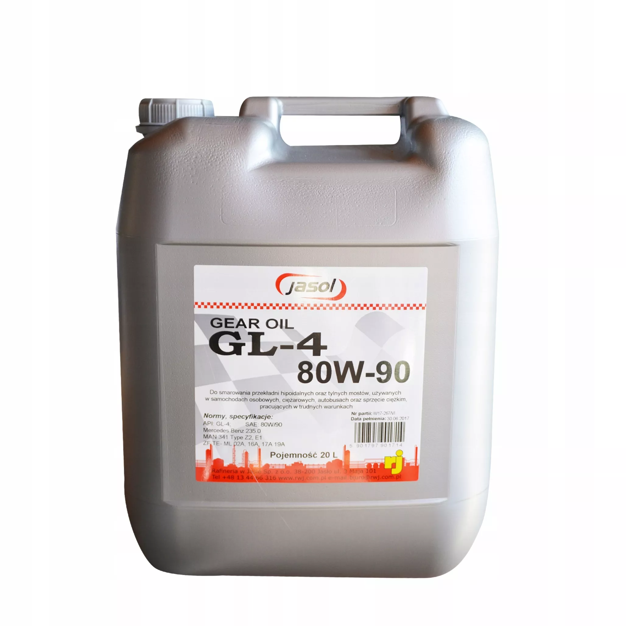 Трансмісійна олива Jasol Gear Oil GL-4 80W-90 20л (JASGL480W9020L) Трансмісійна олива Jasol Gear Oil GL-4 80W-90 20л (JASGL480W9020L)