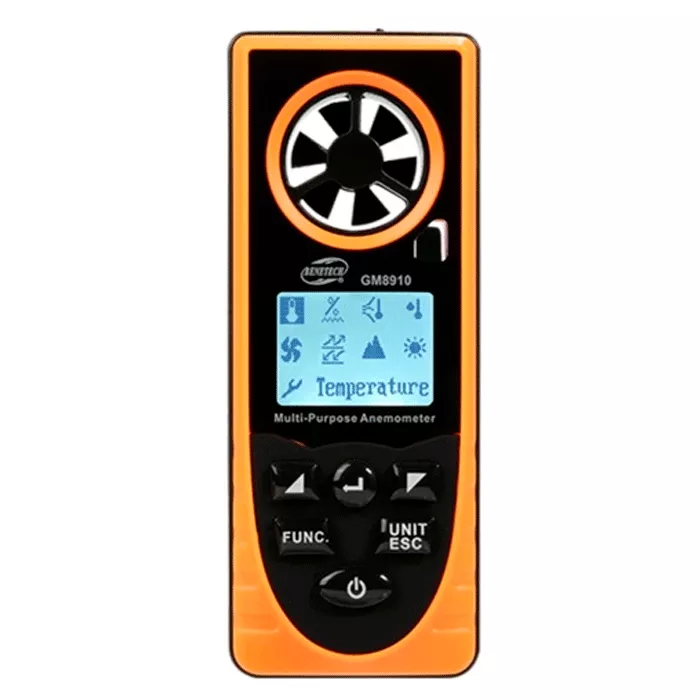 Многофункциональный крыльчатый анемометр BENETECH (0,7~30 м/с) (GM8910) Многофункциональный крыльчатый анемометр BENETECH (0,7~30 м/с) (GM8910)