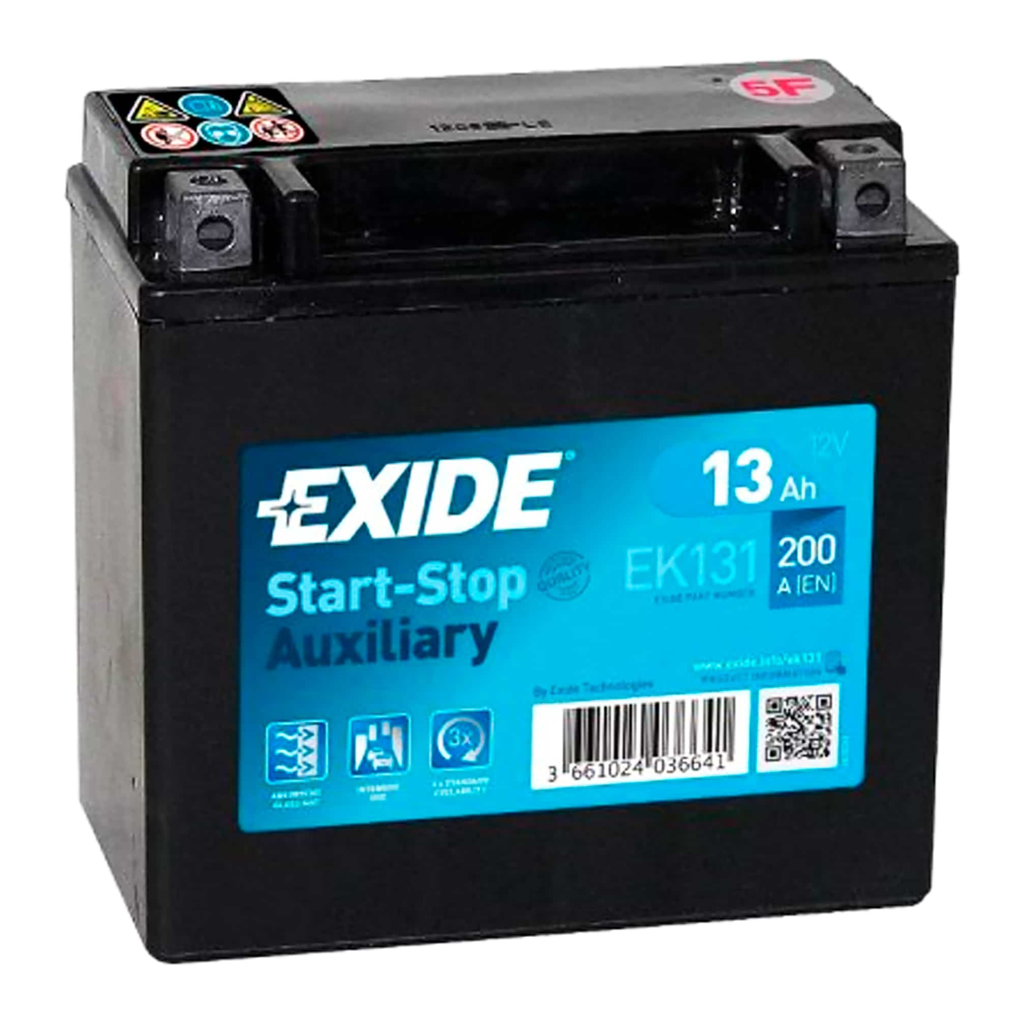 Мото аккумулятор Exide AGM 6СТ-13Ah (+/-) (EK131)