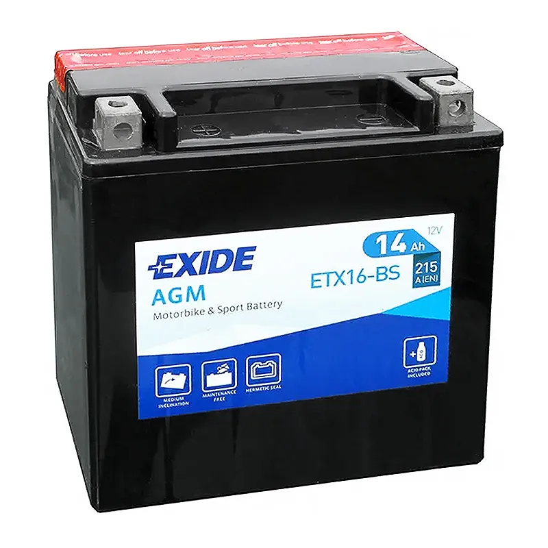 Мото аккумулятор EXIDE AGM 6СТ-14Ah Аз (ETX16-BS)