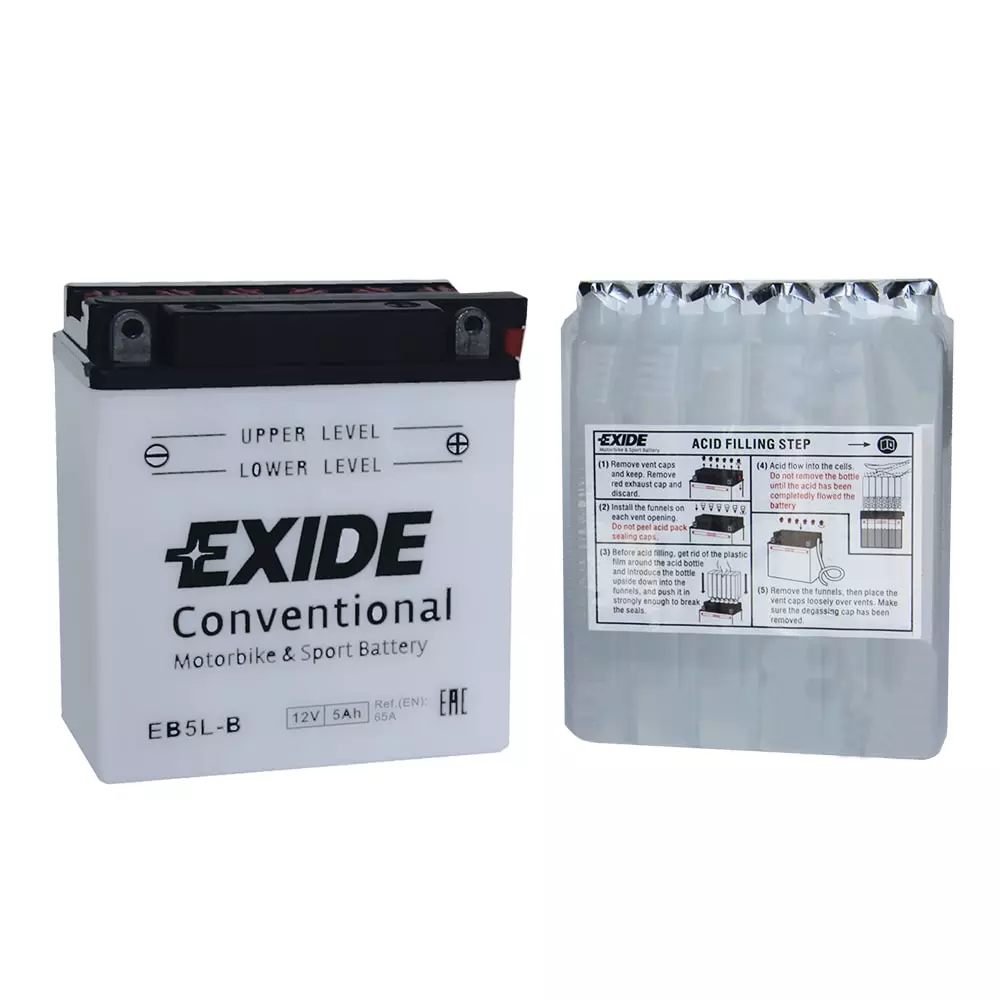 Мото аккумулятор кислотный EXIDE 5Ah АзЕ 65A (EB5L-B)