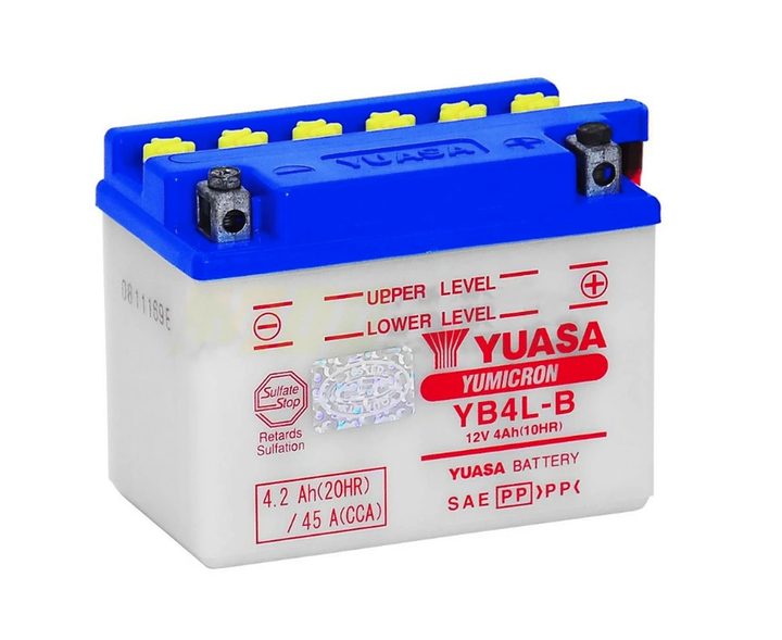 Мото аккумулятор YUASA 6СТ-4Ah АзЕ (YB4L-B) Мото аккумулятор YUASA 6СТ-4Ah АзЕ (YB4L-B)