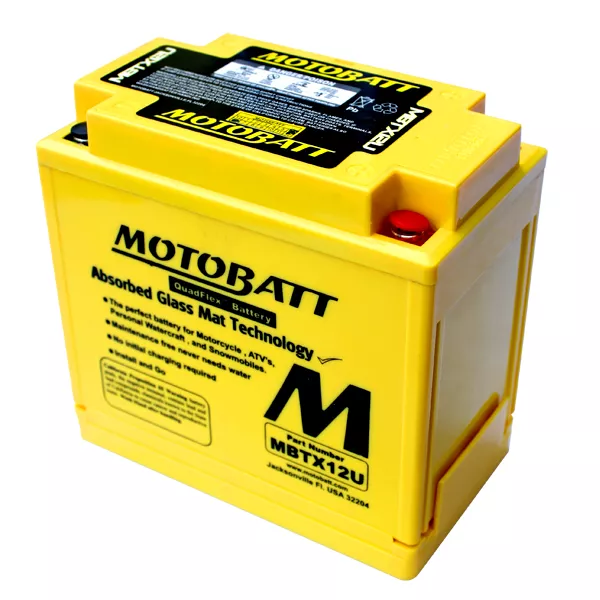 Мото аккумулятор MOTOBATT залитый и заряженный AGM 14Ah 200A АзЕ (MBTX12U)