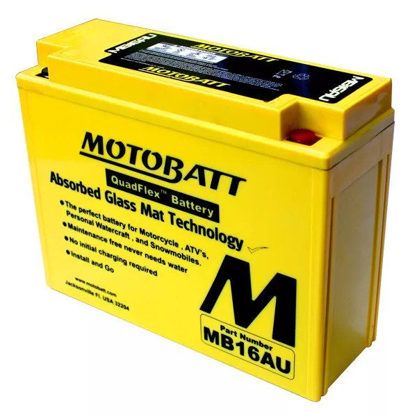Мото аккумулятор MOTOBATT залитый и заряженный AGM 20.5Ah 230A АзЕ (MB16AU) Мото аккумулятор MOTOBATT залитый и заряженный AGM 20.5Ah 230A АзЕ (MB16AU)
